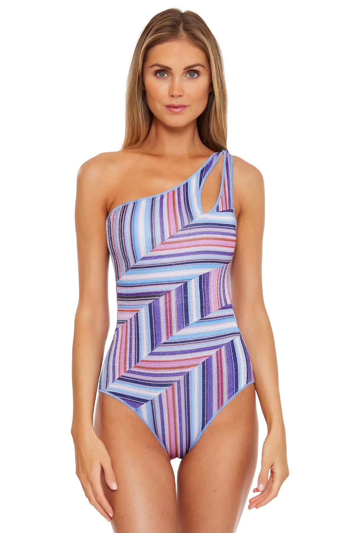 Becca by Rebecca VirtueSouth Coast Arabella Asymmetrical One-Piece, Starry Night, Small