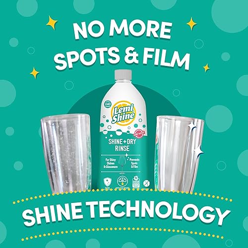 Miniatura 2 de Lemi Shine - Shine + Dry - Ajuagador natural para lavavajillas, removedor de manchas de agua dura (1 paquete - 25 onzas)