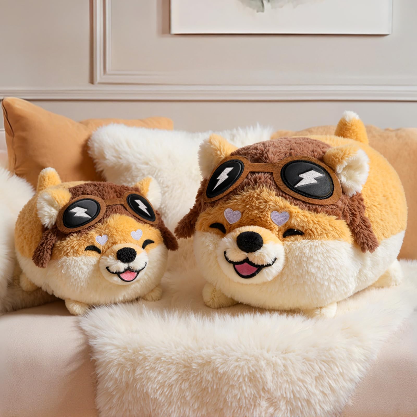Pupazzo di Peluche Shiba Inu, Cuscino Cane Morbido da Abbracciare, Giocattolo Kawaii Anime Plush, Idea Regalo per Bambini, Ragazzi e Adulti (14 Pollici)