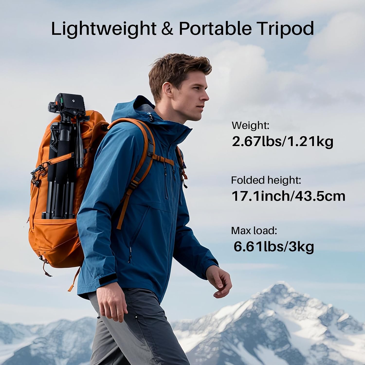 Fotopro 69'' Camera Tripod Lightweight Portable Travel Tripod for Camera and Phone with Detachable 3-Way Pan Head Phone Stand for Video Recording with Carry Bag and Cellphone Clip, Max Load 6.6lb