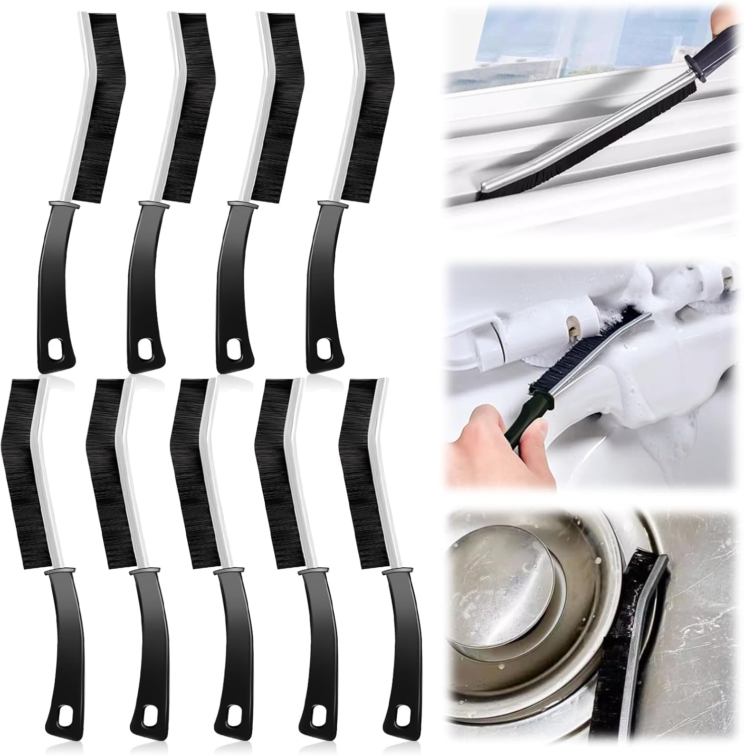 Crevice Cleaning Brush - 9pc Multifunctional Hard Bristle Crevice Cleaning Brush, Cleaning Tools Cleaning Brush for Household Use, Home, Kitchen, Bathroom, Window, Vehicle, Faucets, Toilet, Grout-picture-16
