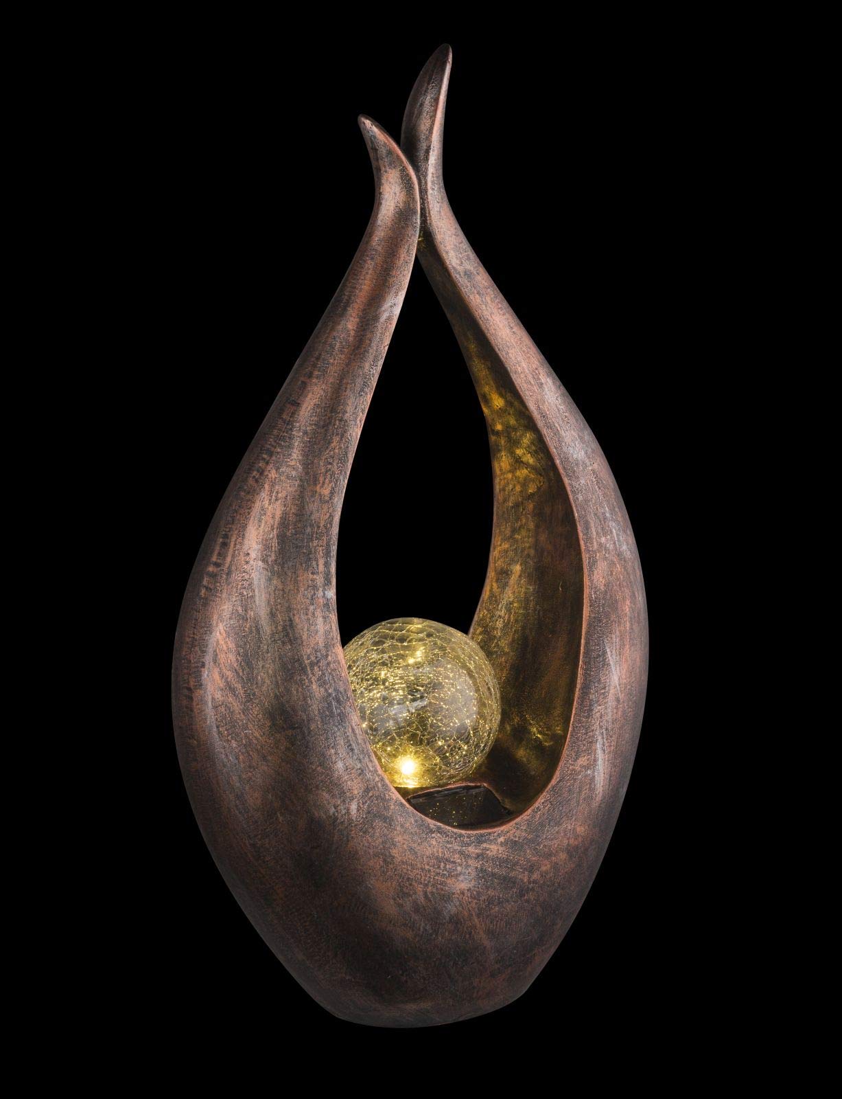 Lampe solaire LED Crackle Bronze clair