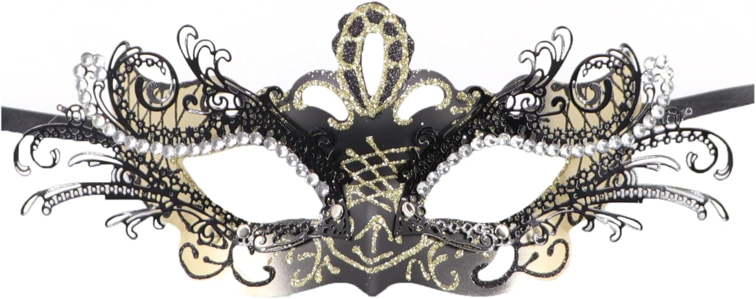 Coolwife Couples Masquerade Masks Metal Venetian Mardi Gras Party Evening Prom Costume Mask - Image 2