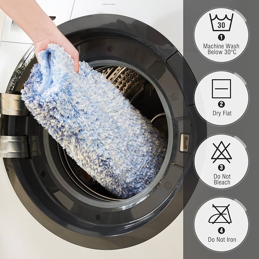 Amazon | TECHMILLY スーパーソフト シャギー バスルームラグ、吸収性