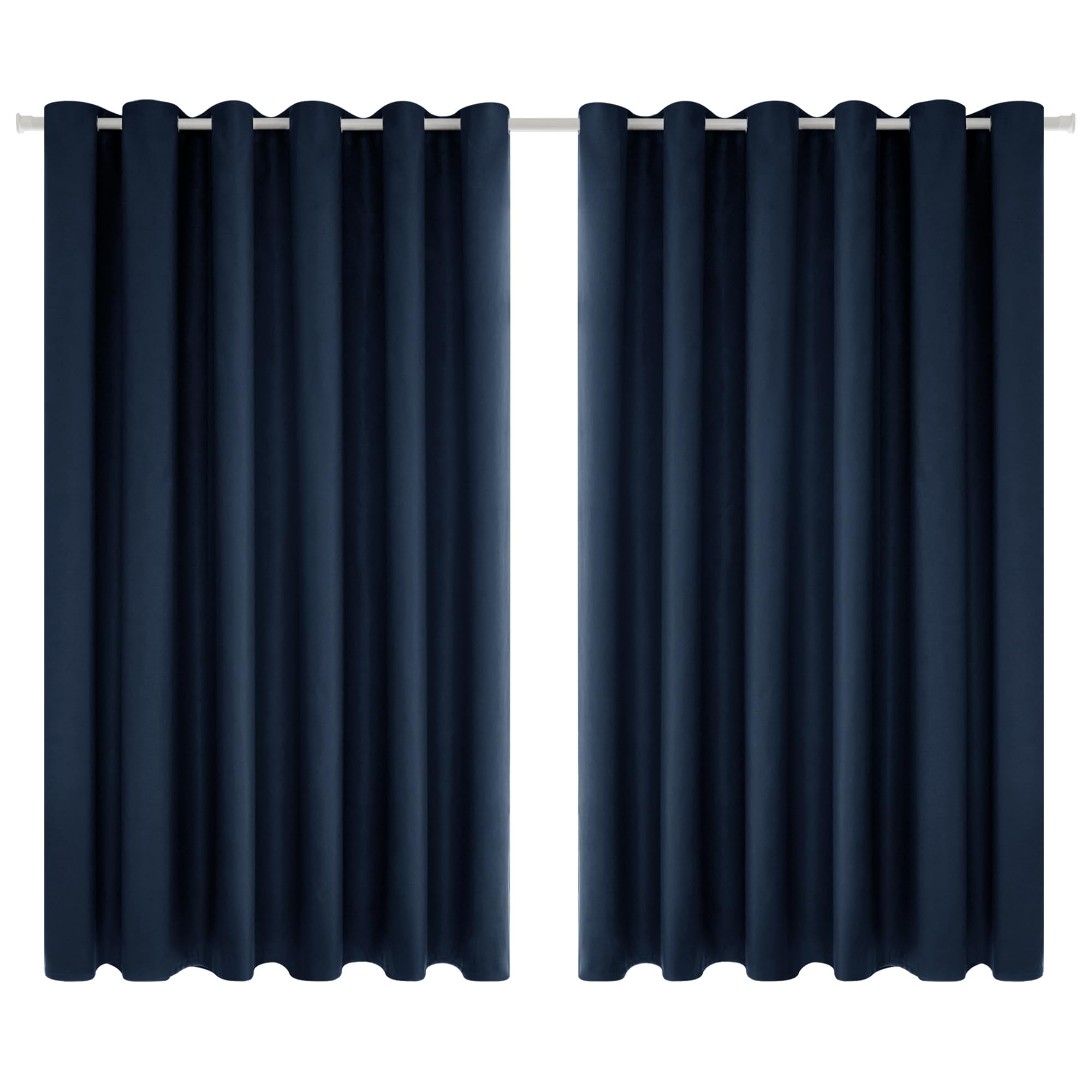 Deconovo Super Soft Solid Eyelet Thermal Insulated Blackout Curtains for Bedroom 90" Width x54 Drop, 1 Pair, Navy Blue