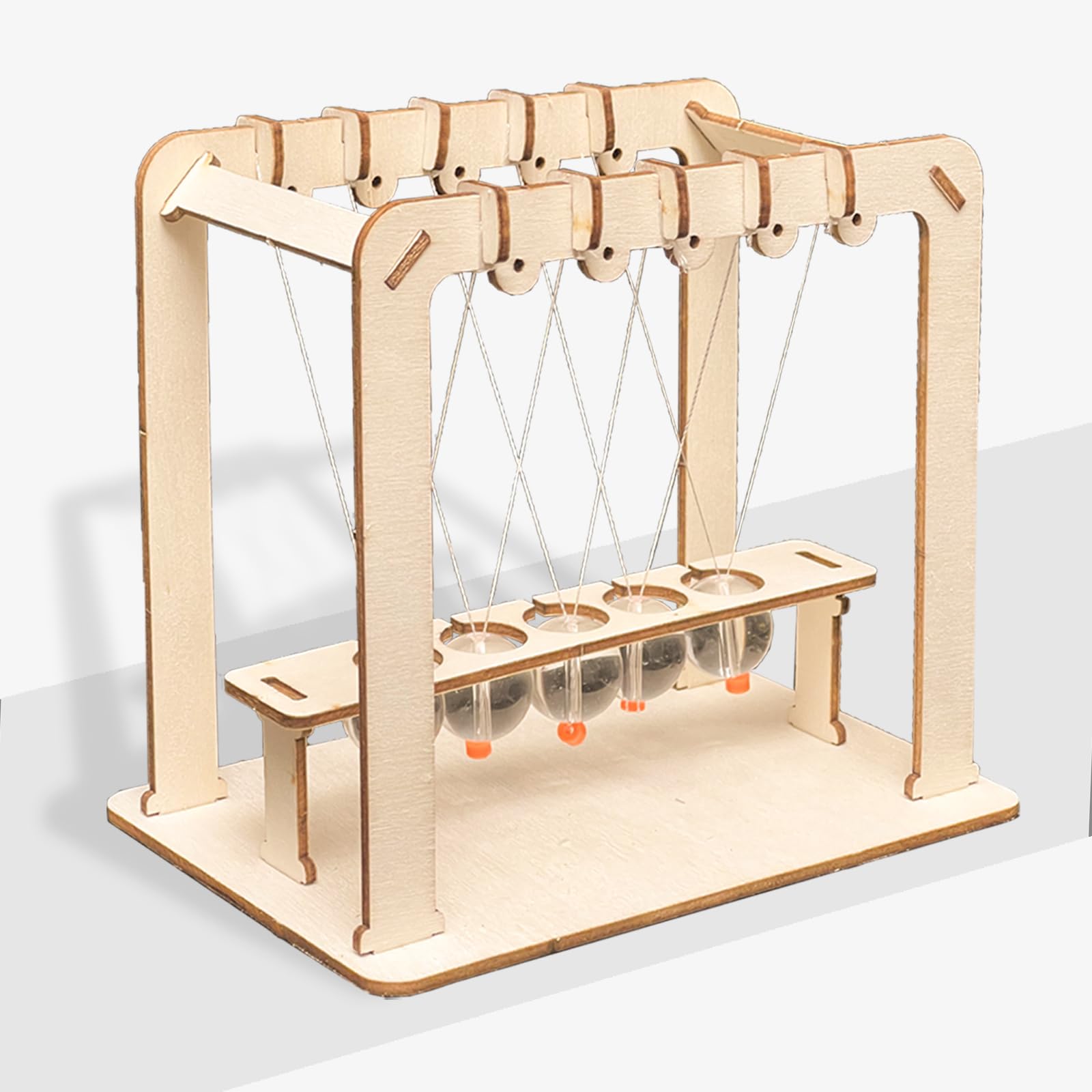 CYAZOO 3D Wooden Puzzle Newtons Cradle Balance Balls-Scientific Experiment Assembly Kits Stress Relief Educational STEM Model for Kids Adults-Hands Craft for Home and Office Decoration