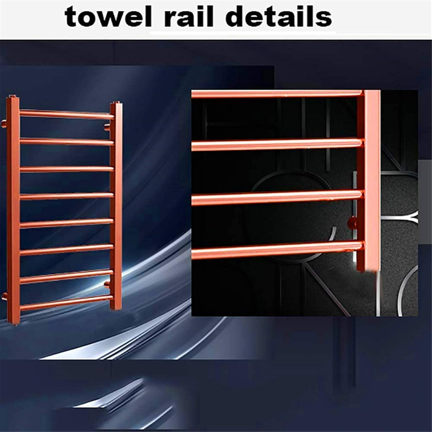 Towel Warmer, Heated Towel Rack Bathroom Wall Mounted 304 Stainless Steel Energy Saving Electric Towel Warmer Bathroom Accessories