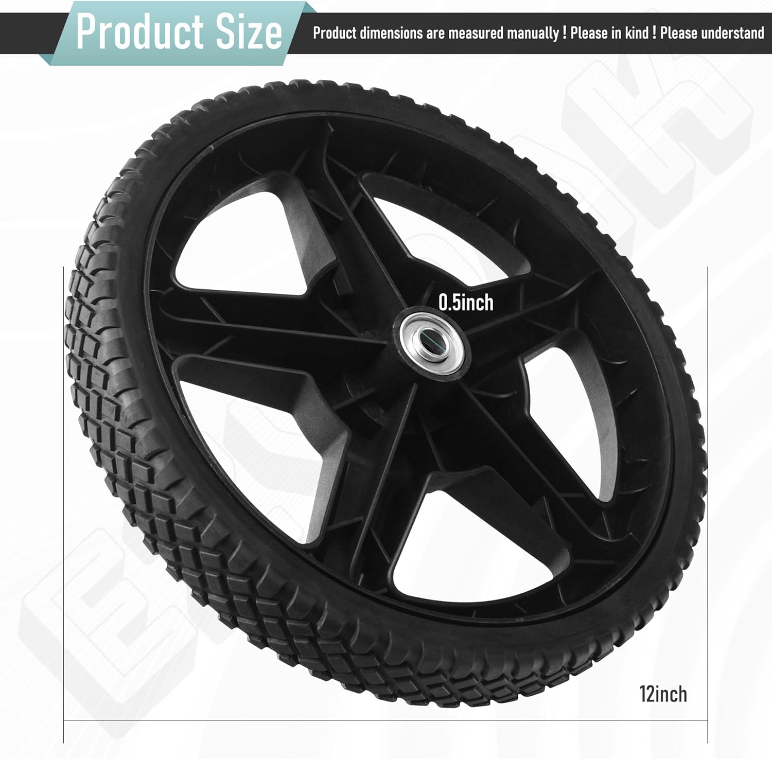 308451053 Replacement Wheel (Diameter: 12" Width: 1.75" Center hole: 1/2") Compatible with Ryobi/Homelite RY80940B, RY80930, RY802800 RY802800Mfg UT80993F Pressure Washer