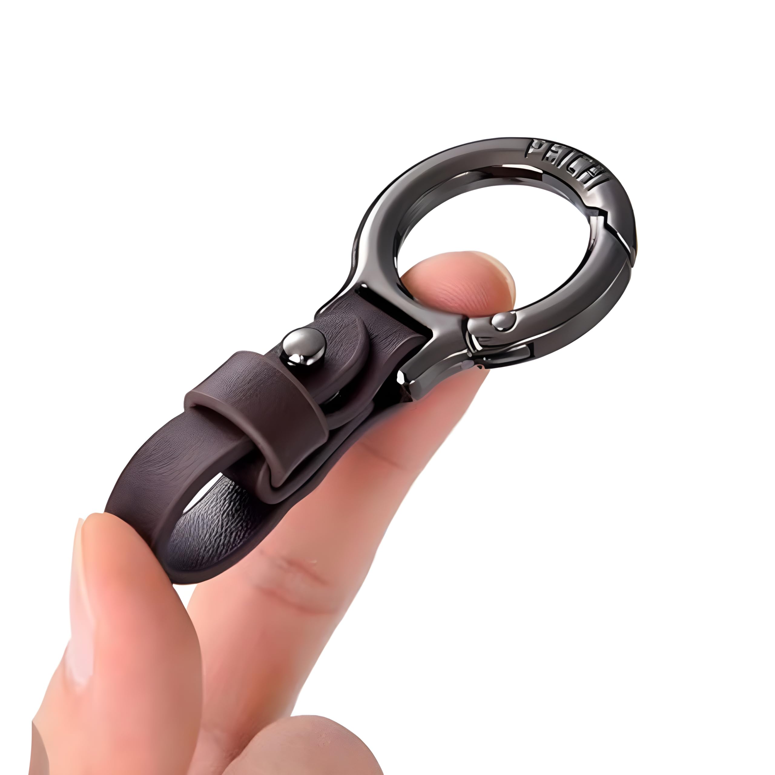 Personalized thin leather key chain, Custom key chain, Laser mark metal souvenir key chain PU leather Universal keychain-image-11