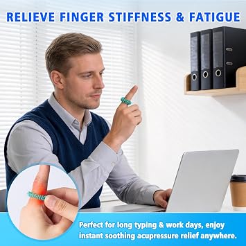 40 Pcs Acupressure Rings, Spiky Sensory Finger Rings 8 Colours | Fingers Stress Relief Fidget Sensory Massager for Teens Adults