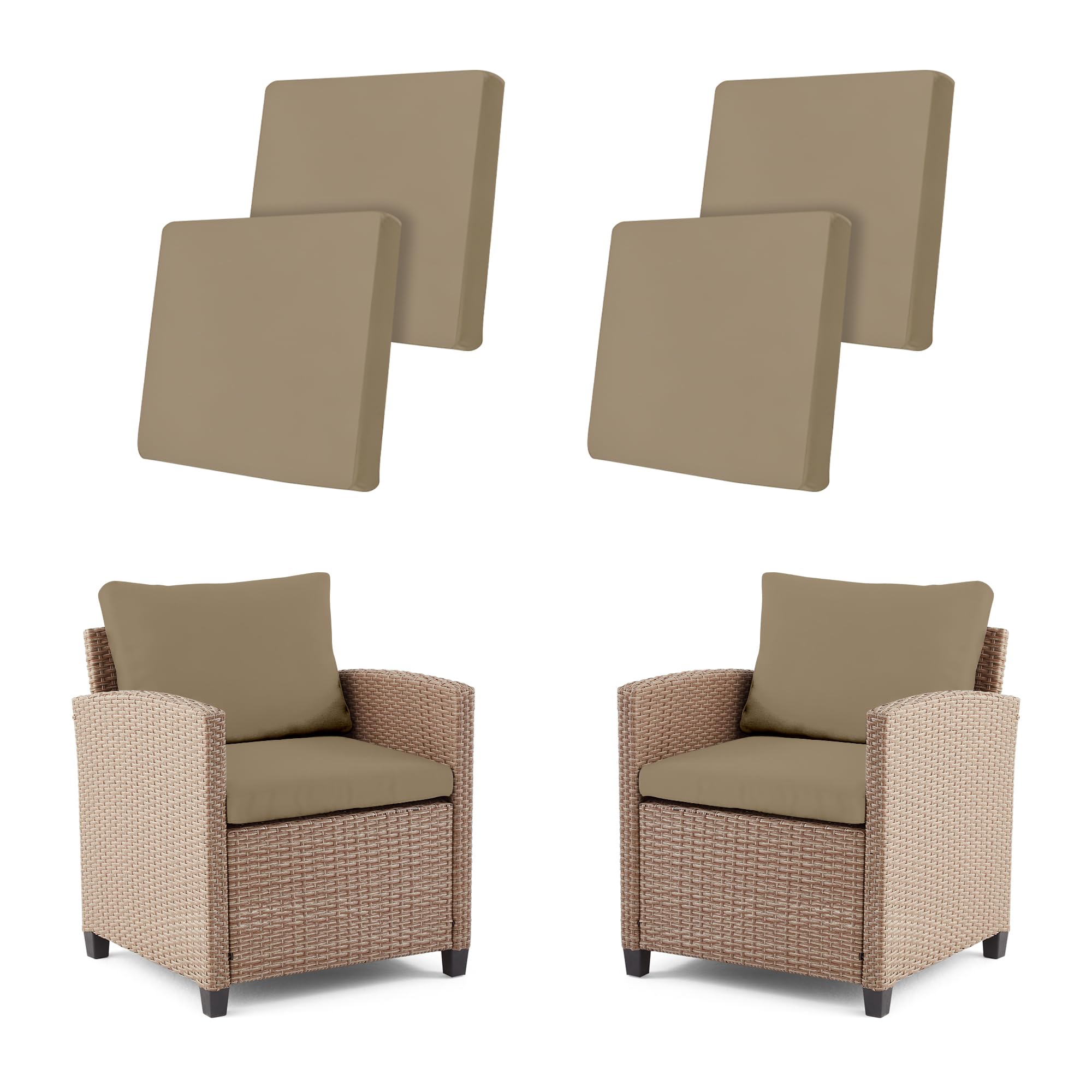 4Pcs Outdoor Cushion Covers Stretch Patio Cushion Covers Sofa Cushion Cover