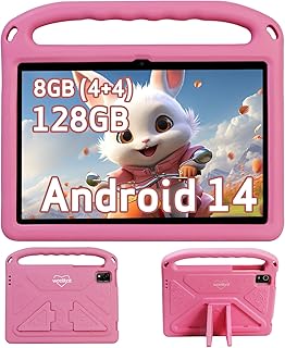 Weelikeit Kids Tablet 10.1" Android 14 Kids Pad, 8GB RAM 128GB ROM, 2.4/5G WiFi 6 Android Tablets for Kids, 5MP+8MP Dual C...