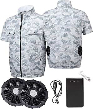 空調作業服 ファン付き 30000mAhバッテリー ファン付き作業服 冷却服 楽天市場】【楽天1位】ファン付き作業服 30000mAhバッテリー付属