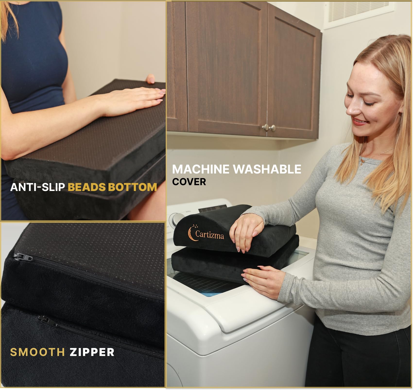 Reposapiés para debajo del escritorio en el trabajo, reposapiés ergonómico para aliviar el dolor con fundas lavables, reposapiés antideslizante debajo del escritorio, oficina, hogar y viajes