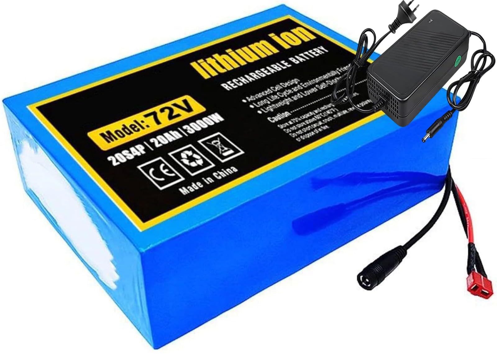 Batterie lithium-ion 72V 20Ah 20S4P de vélo électrique pour moteur 200-3000W