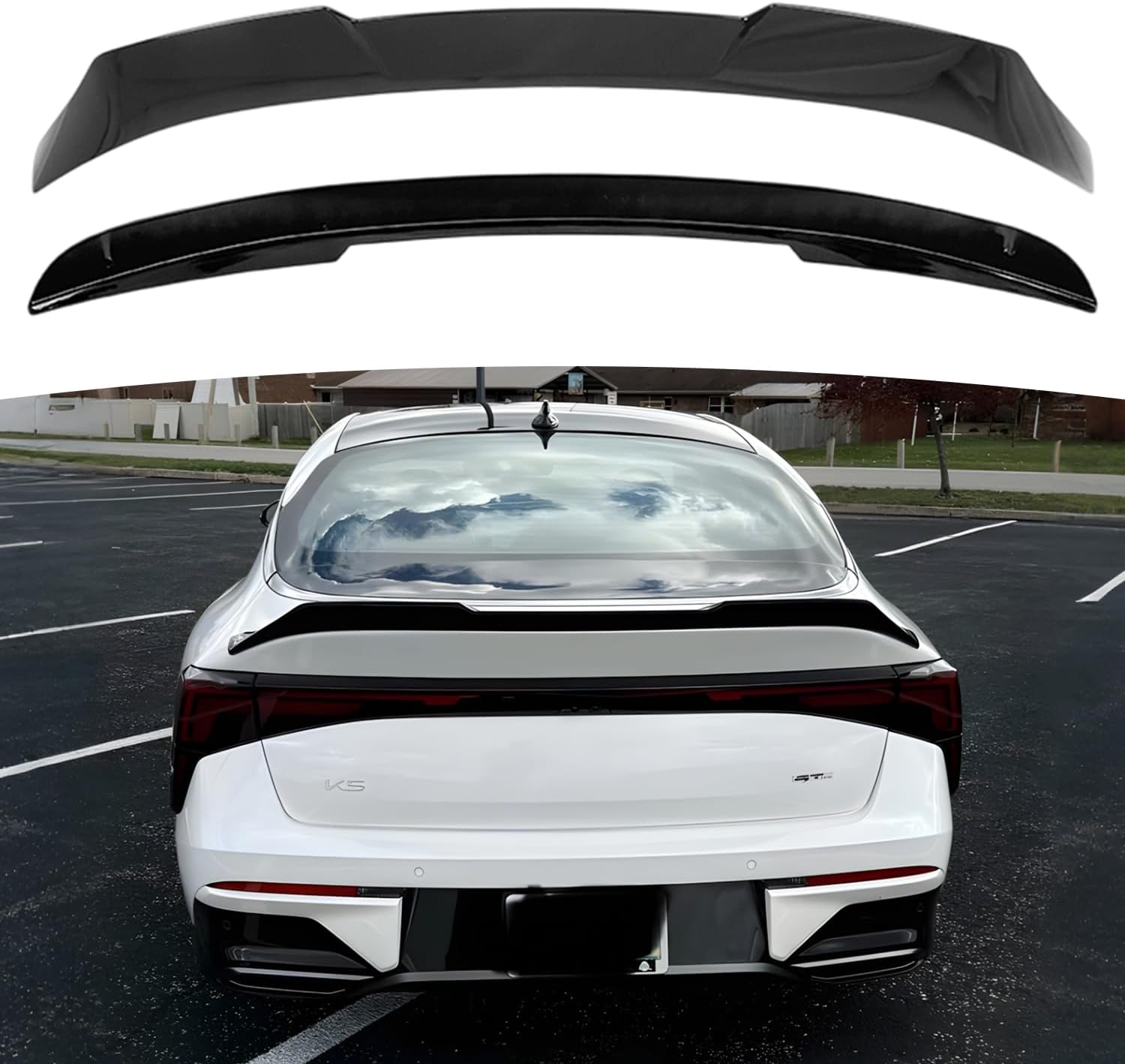 Rear Spoiler Roof Spoiler Body Kit for 2025-2026 Kia K5 GT-Line/GT/LXS/EX/LX/Optima, Kia K5 GT Line Accessories Rear Trunk Wing Spoiler Rear Window Top Wing (2025-2026)