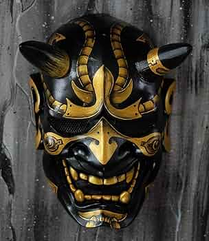 Masque Hannya Japonais Airsoft Samouraï Oni Kabuki - Cosplay Halloween - KK02