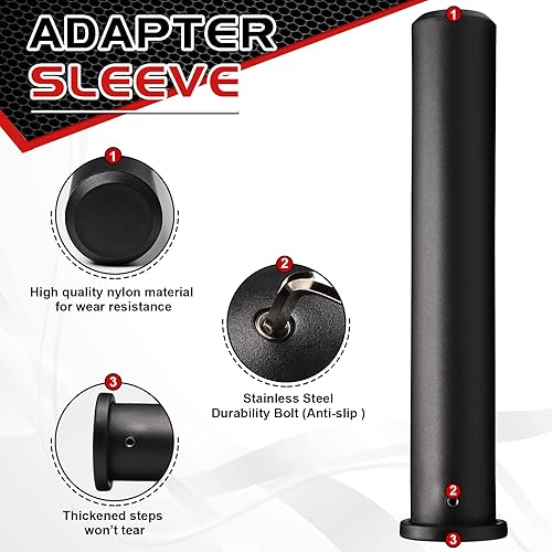 Miniatura 2 de LIIIIIIKES Funda adaptadora olímpica convierte postes de placa de peso estándar de 1 pulgada en postes de placa de peso olímpico de 2 pulgadas (par)