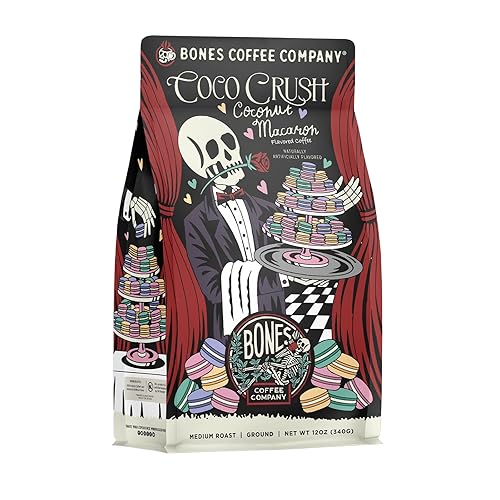 Miniatura 355 de Bones Coffee Company - Granos de café molido French Vanilla, café arábico de tostado medio y baja acidez, café gourmet, 355 gr