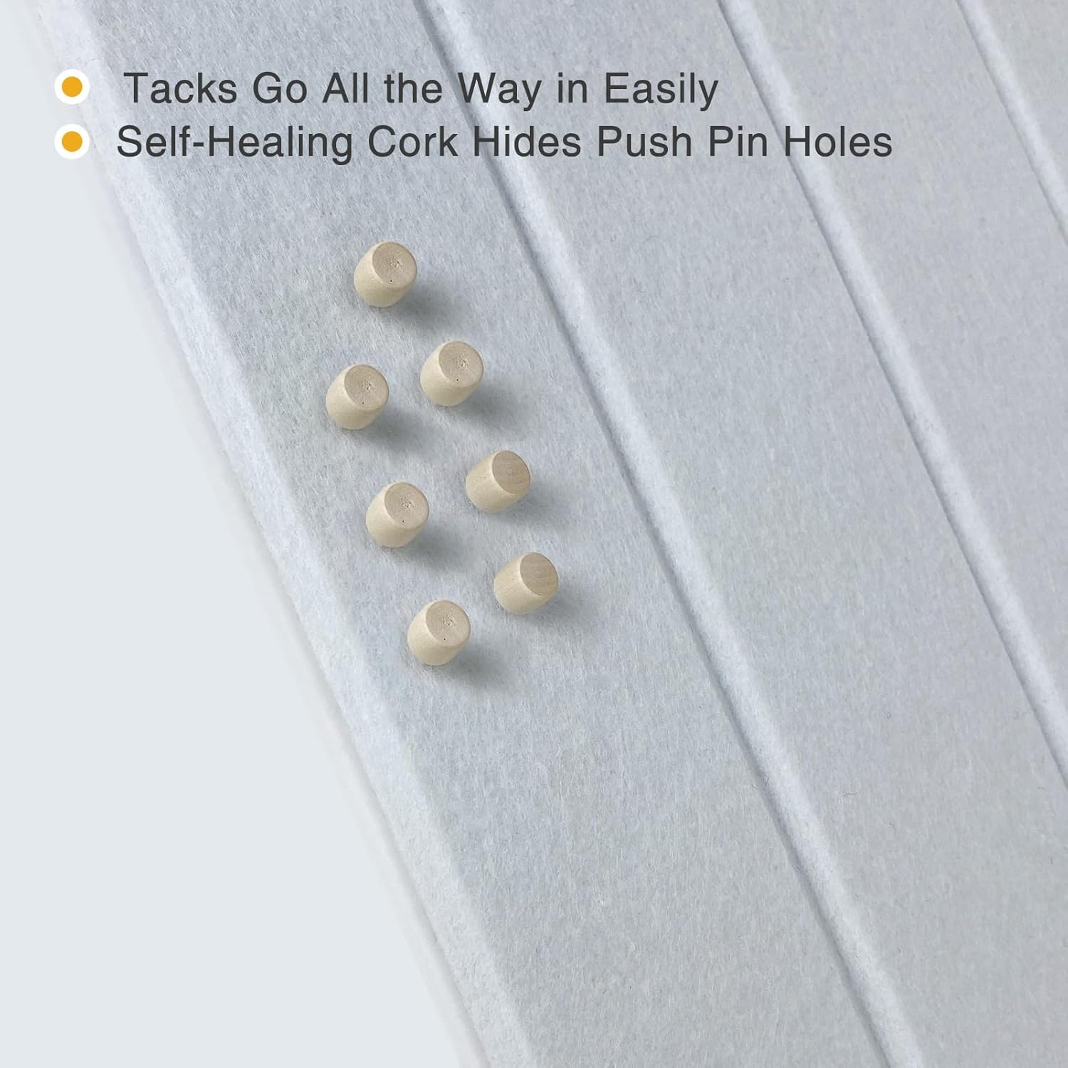 Large Cork Board Alternative, 48 x 36 inch Decorative Felt Bulletin Board with Safe Removable, Foldable Photo Display Board, Self-Adhesive Pin Board for Home Bedroom Office School Walls (White)