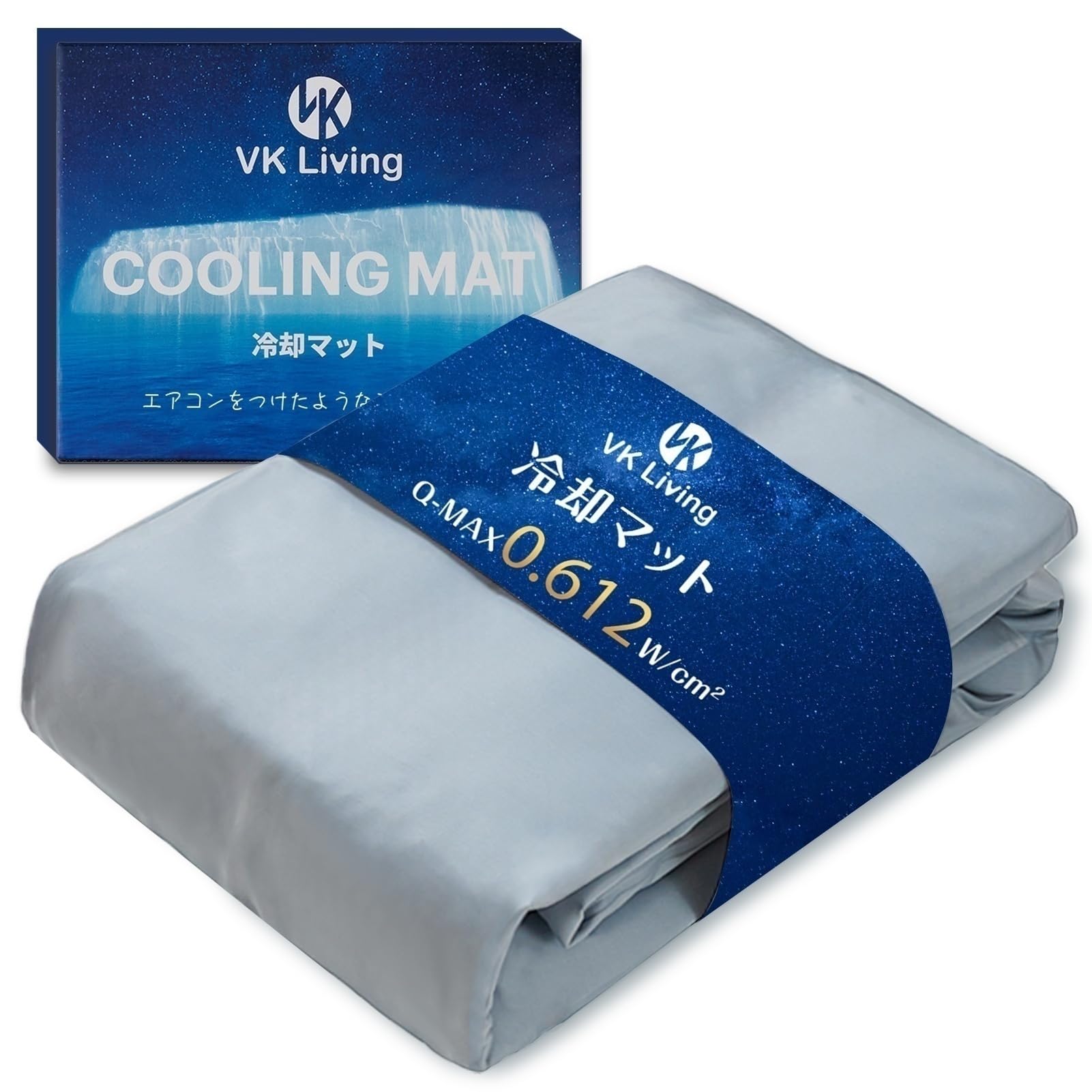VK Living 冷感ジェルマット 冷却マット【瞬間冷却-9.2℃】ひんやりマット Q-max0.612 瞬間冷却 夏 高分子ソフトジェル 接触冷感 夏用 クールマット 敷きパッド 冷感 暑さ対策 持続冷感 完全防水加工 二重抗菌・防カビ技術 40x50cm グレー