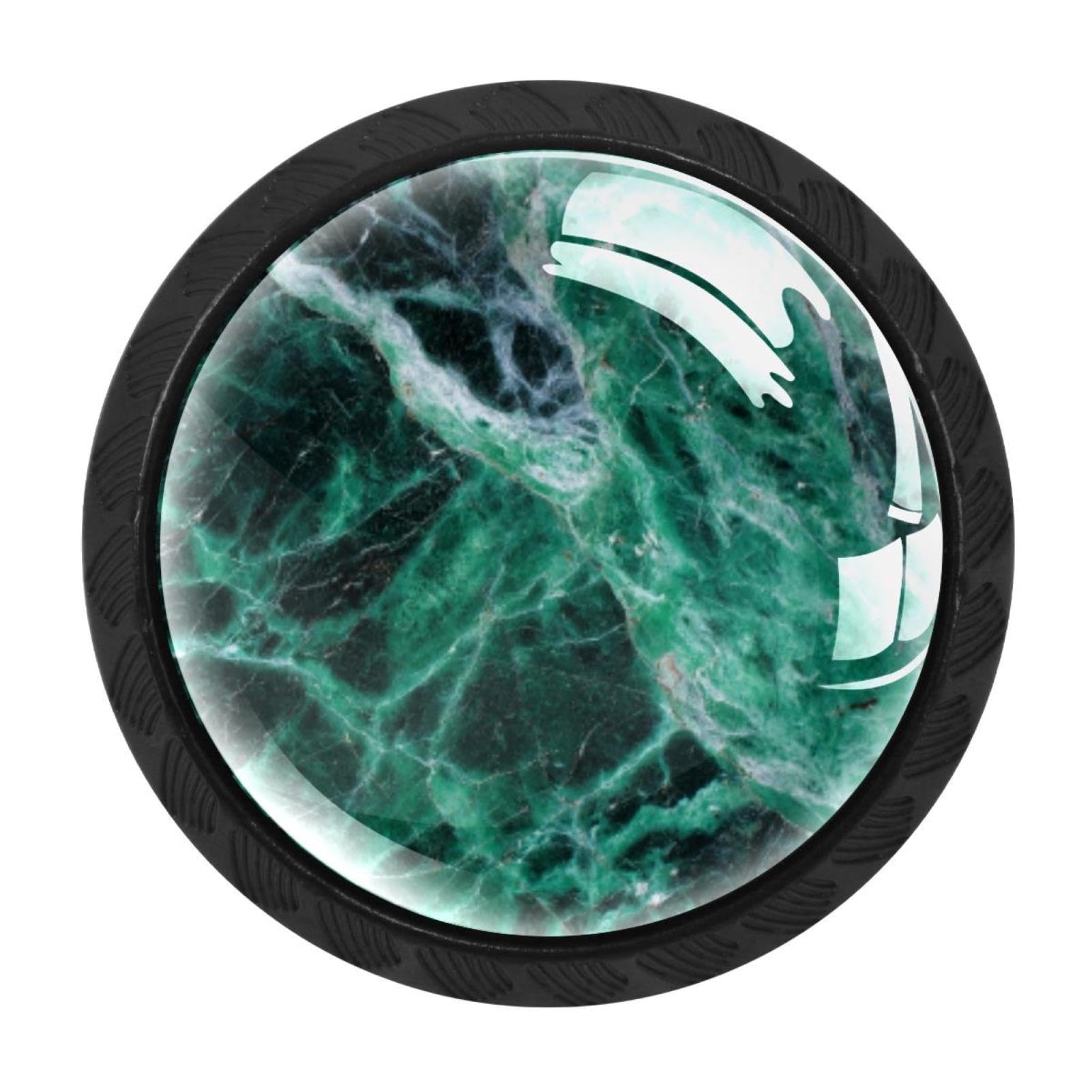CHENZZZZ Emerald Green Marble (1) Cabinet Knobs 4 Pieces Drawer Kitchen Cabinets Dresser Cupboard Wardrobe Unique Pulls Handles