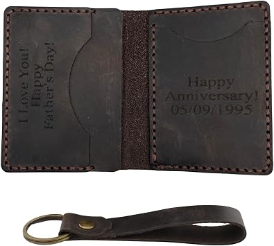 Personalized Minimalist Genuine Leather Wallet for Men and Women