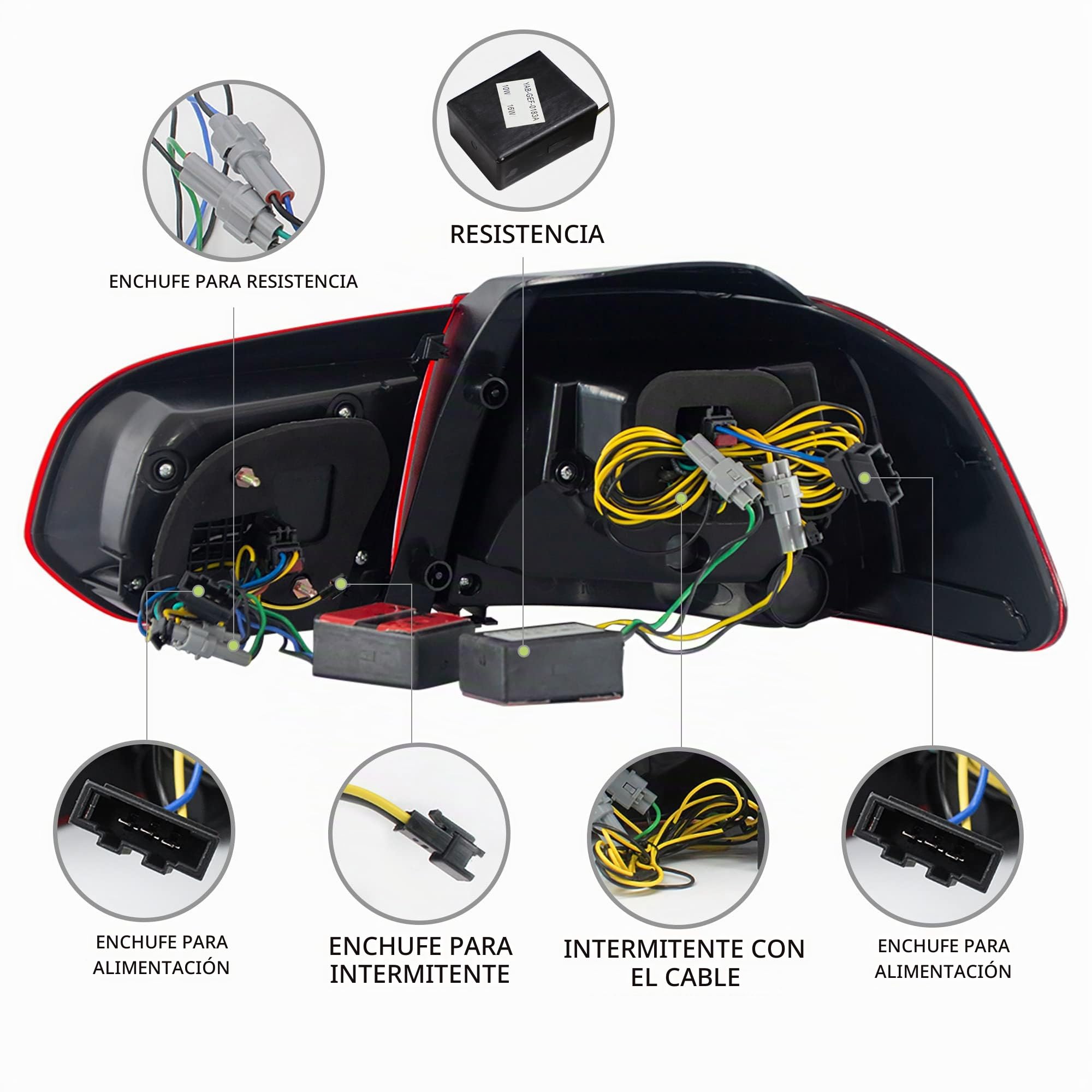 VLAND Faros traseras LED para Golf 6 GTI TSI TDI GTD R 2008-2013, Con intermitentes dinámicos (Rojo & Blanco)