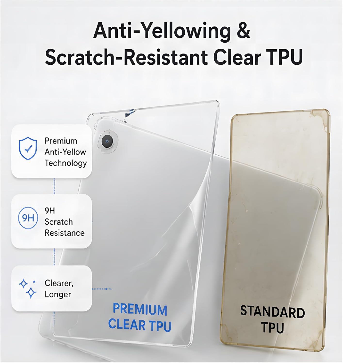 Clear Case for onn 8" Core Android 16 Tablet (2026 Model),WUNIAK Airbag Drop-Proof Design Thin Slim Lightweight Scratch Proof,Durable Protection Silicone Rubber TPU Cover for onn 8" (Clear). image 4