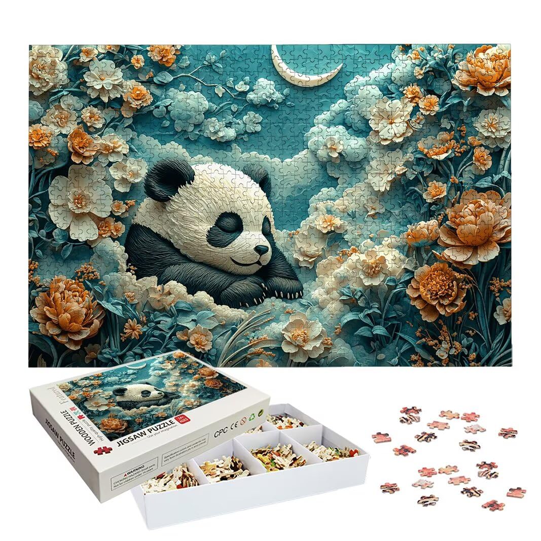 Puzzle 5000 Piezas, Puzzle Panda de Madera para Adultos, Regalos -2378
