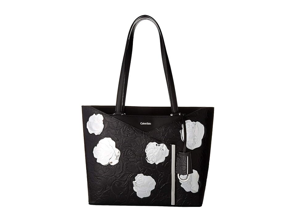 

Calvin Klein Mara Metallic Tooled Roses Tote (Metallic Rose) Handbags, Pink