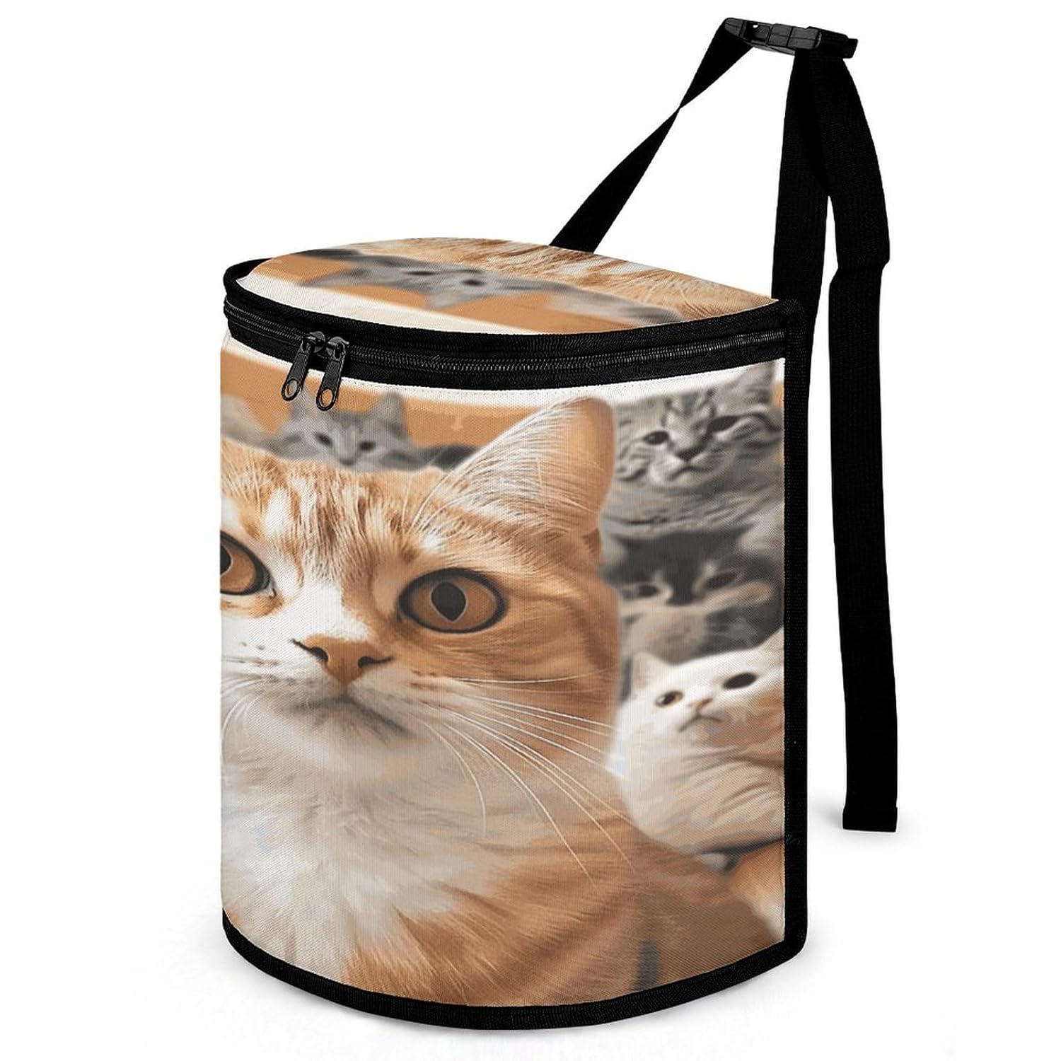 Hanging Car Trash Bag Funny Pet Cat Printed Car Garbage Storage Bag Leakproof Car Trash Can Portable Garbage Storage Bags