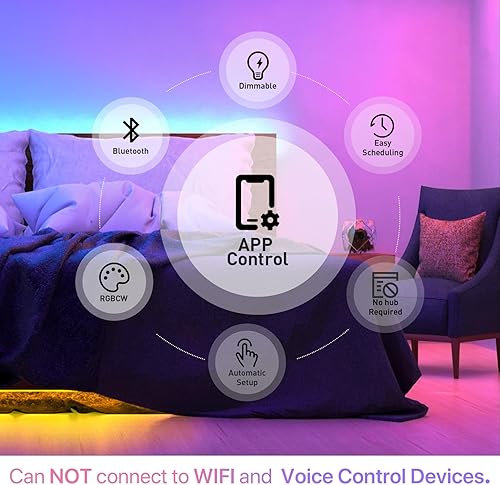 Vista 3 de ORALUCE Bombilla inteligente Bluetooth A19 E26, 9 W, bombilla LED que cambia de color, con aplicación regulable, equivalente a 60 W, bombilla LED