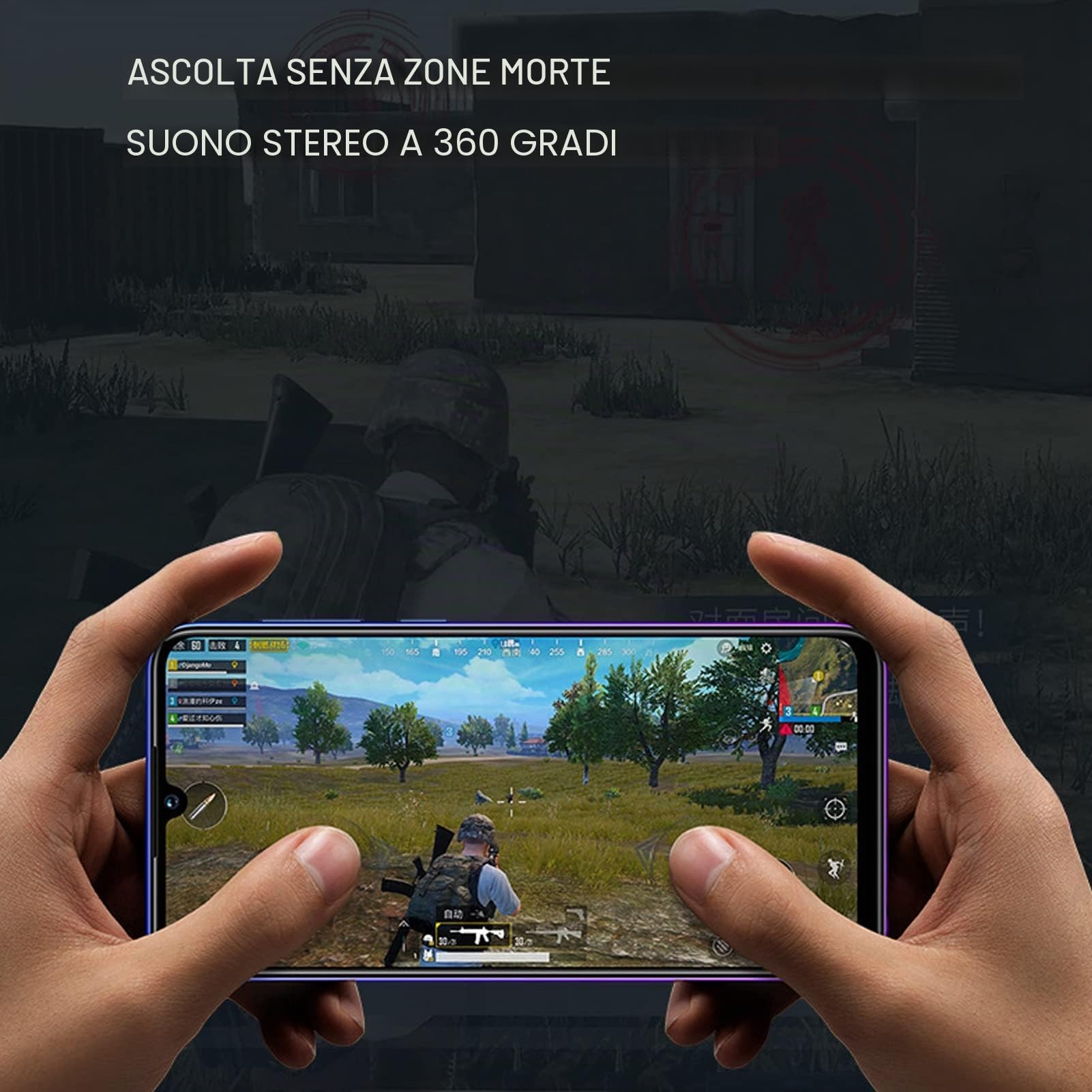 Zunate Auricolari da Gioco Wireless, Cuffie Bluetooth 5.2 Dual Mode, Microfono Integrato, Latenza Ultra Bassa di 45 Ms, Sincronizza Completamente L'audio con Il Video(Nero)