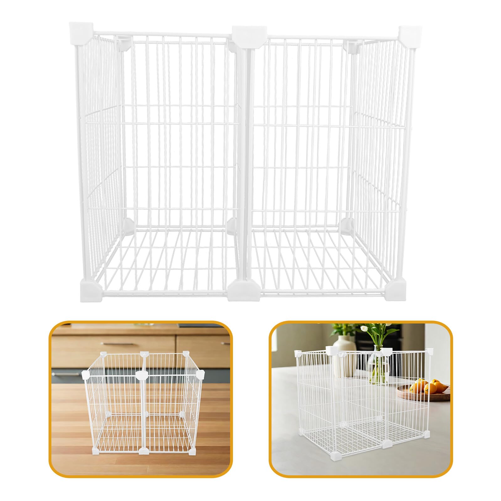 NOLITOY Cesta de Almacenamiento para Congelador Organizador de Despensa Compartimentos Contenedor de Metal para Cocina Divisor para Refrigeradores Uso Estantes y Frutas