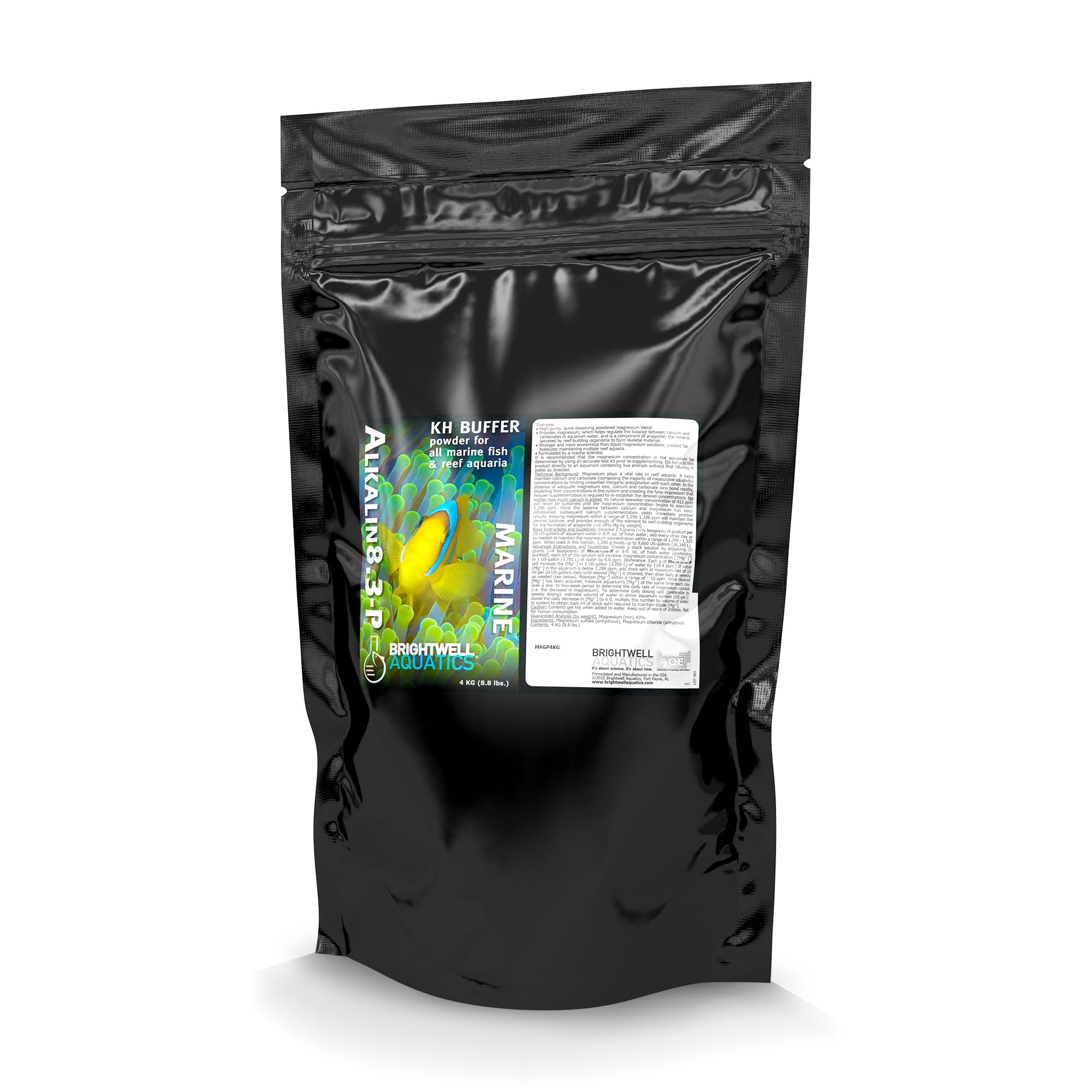 Brightwell Aquatics Alkalin8.3-P Powdered Alkalinity Buffer for Reef Aquariums – Regulates pH to 8.3, Promotes Aragonite Growth, Free of Phosphate &