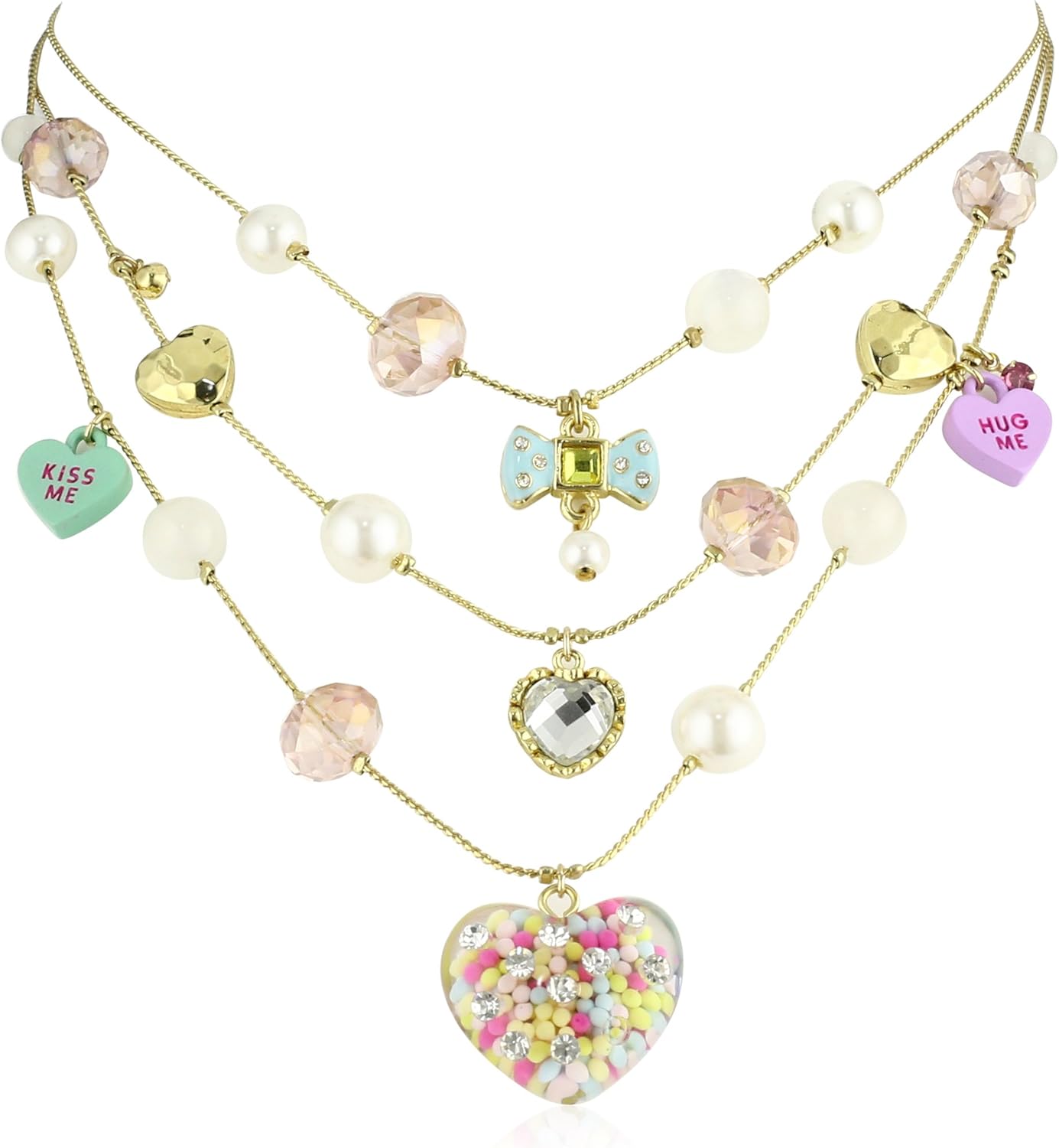 Betsey Johnson "Candy Land Candy Heart Illusion Necklace