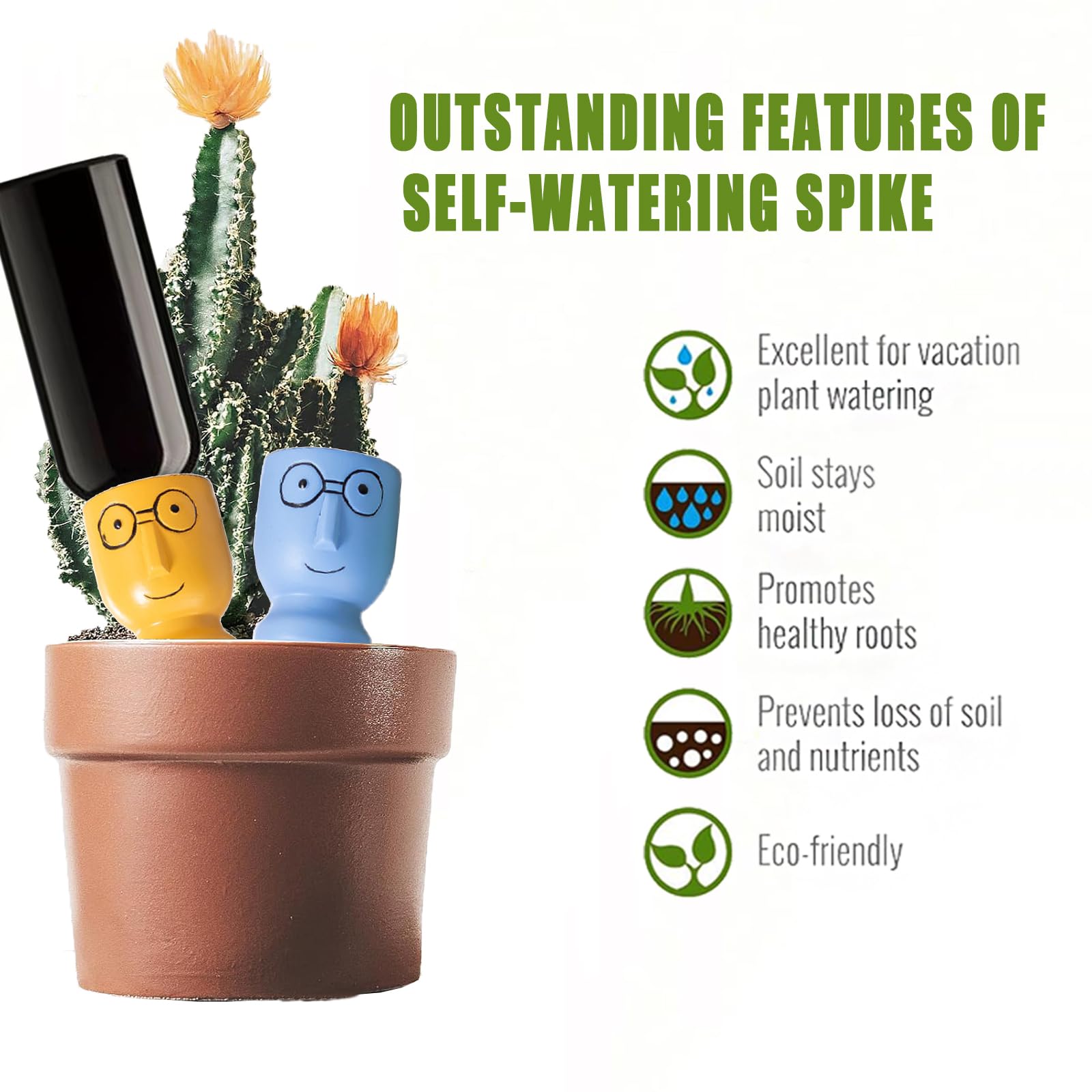 Joyeee Ollas Terre Cuite à Planter, 4 Pièces Cône en Argile d’arrosage, Arrosage Automatique et Ecologique pour Plante d'Intérieur et d'Extérieur, Système d'Irrigation Naturel, 140 ML chacun