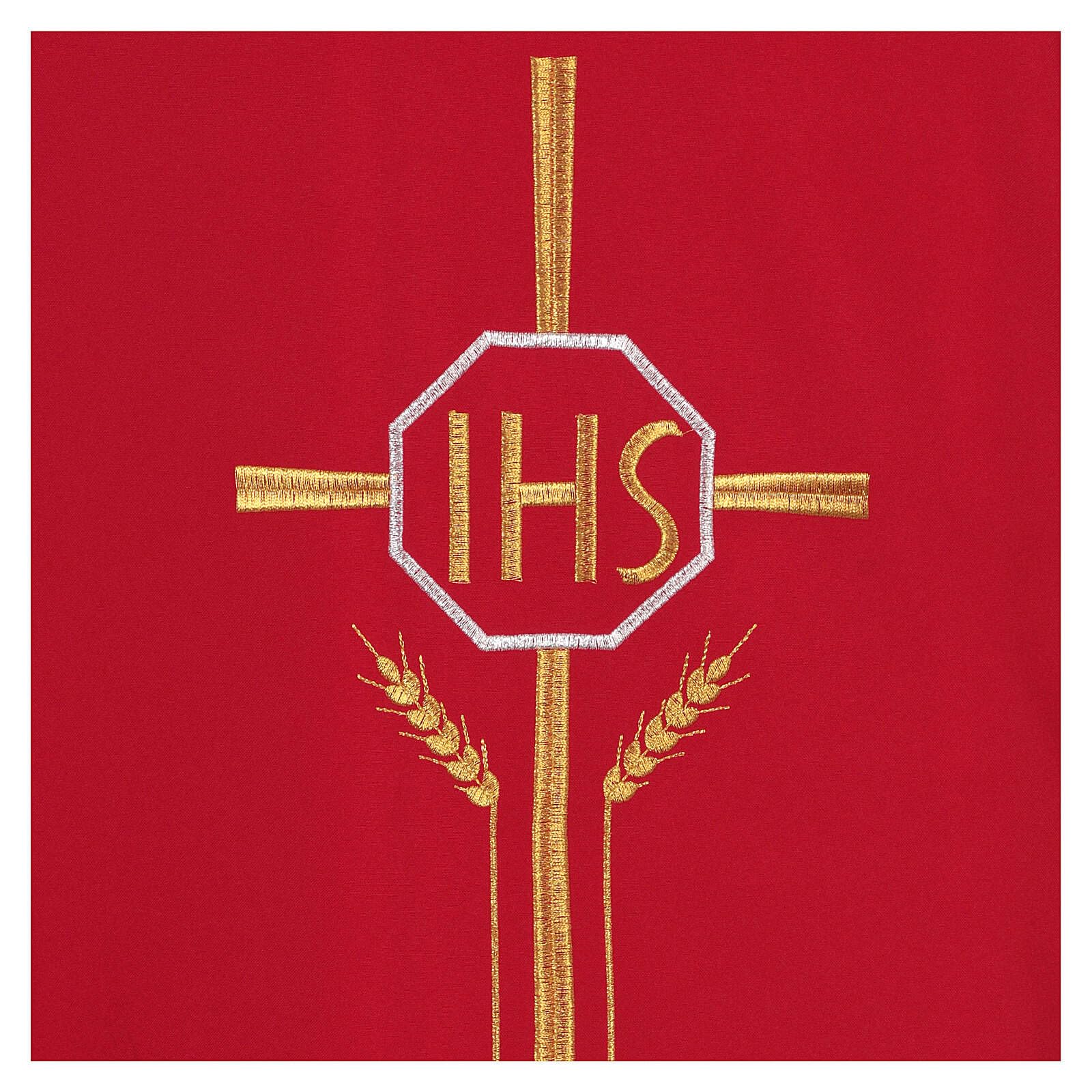 Holyart Dalmatica 100% poliestere croce spighe IHS