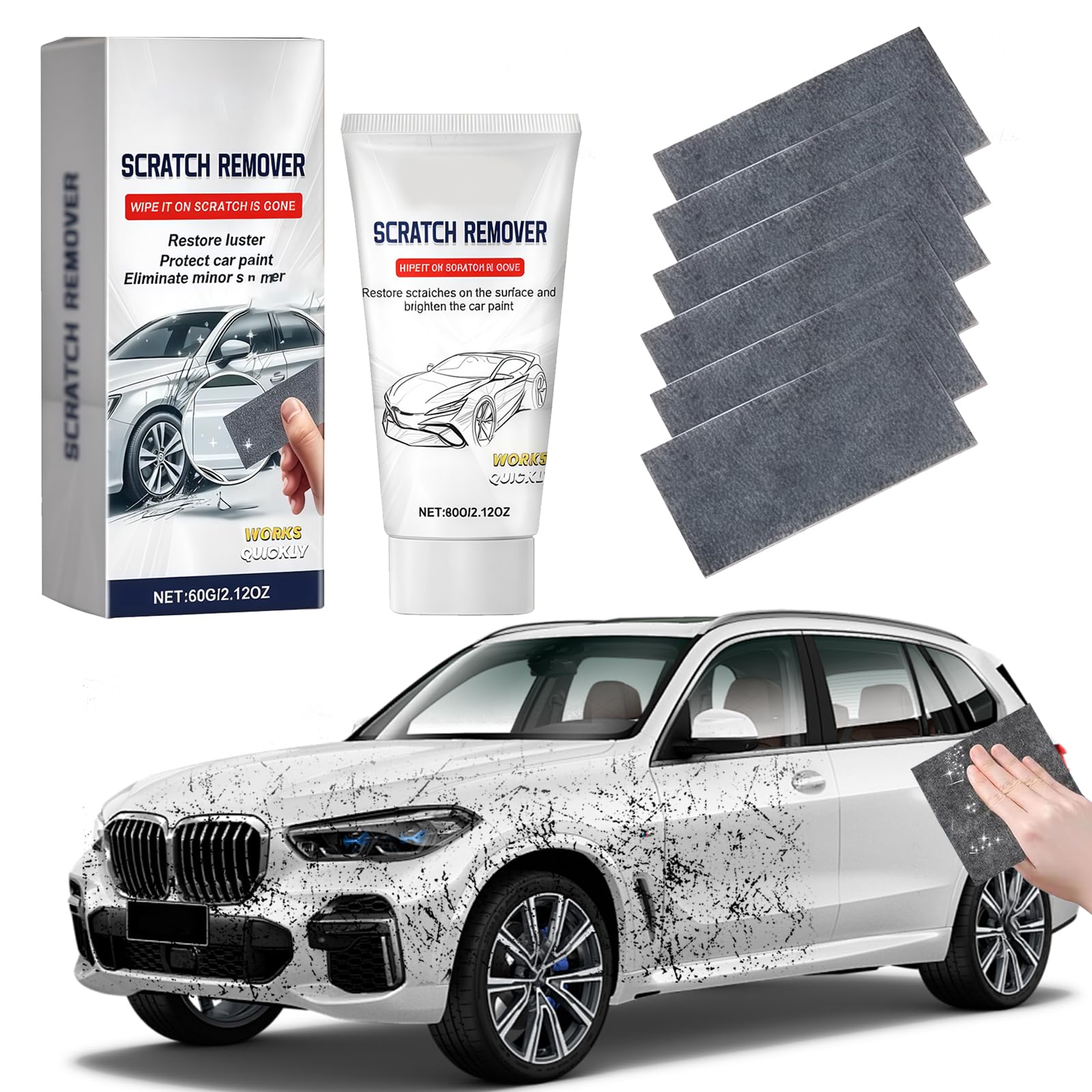 Kit De Retouche Carrosserie Nano (2025) | Polissage Professionnel Pour Réparation De Rayures | Incluit Chiffon Microfibre Premium & Pâte Abrasive | Élimination Rapide Des Rayures Pour Toutes Voitures