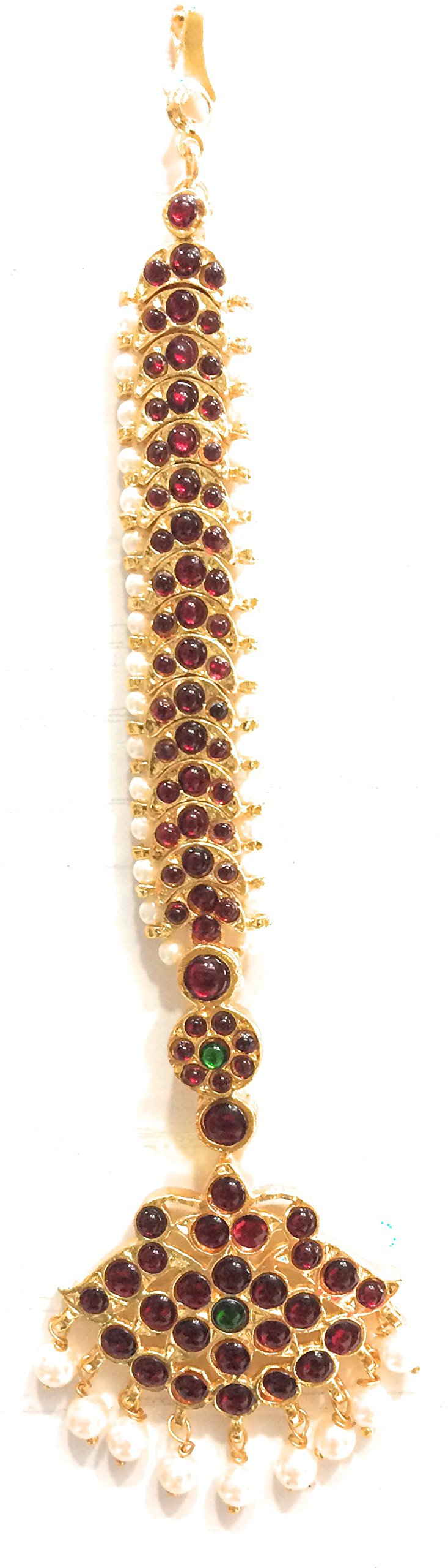 FashionatelierGold finish Kempu moon chutti- Mang tika