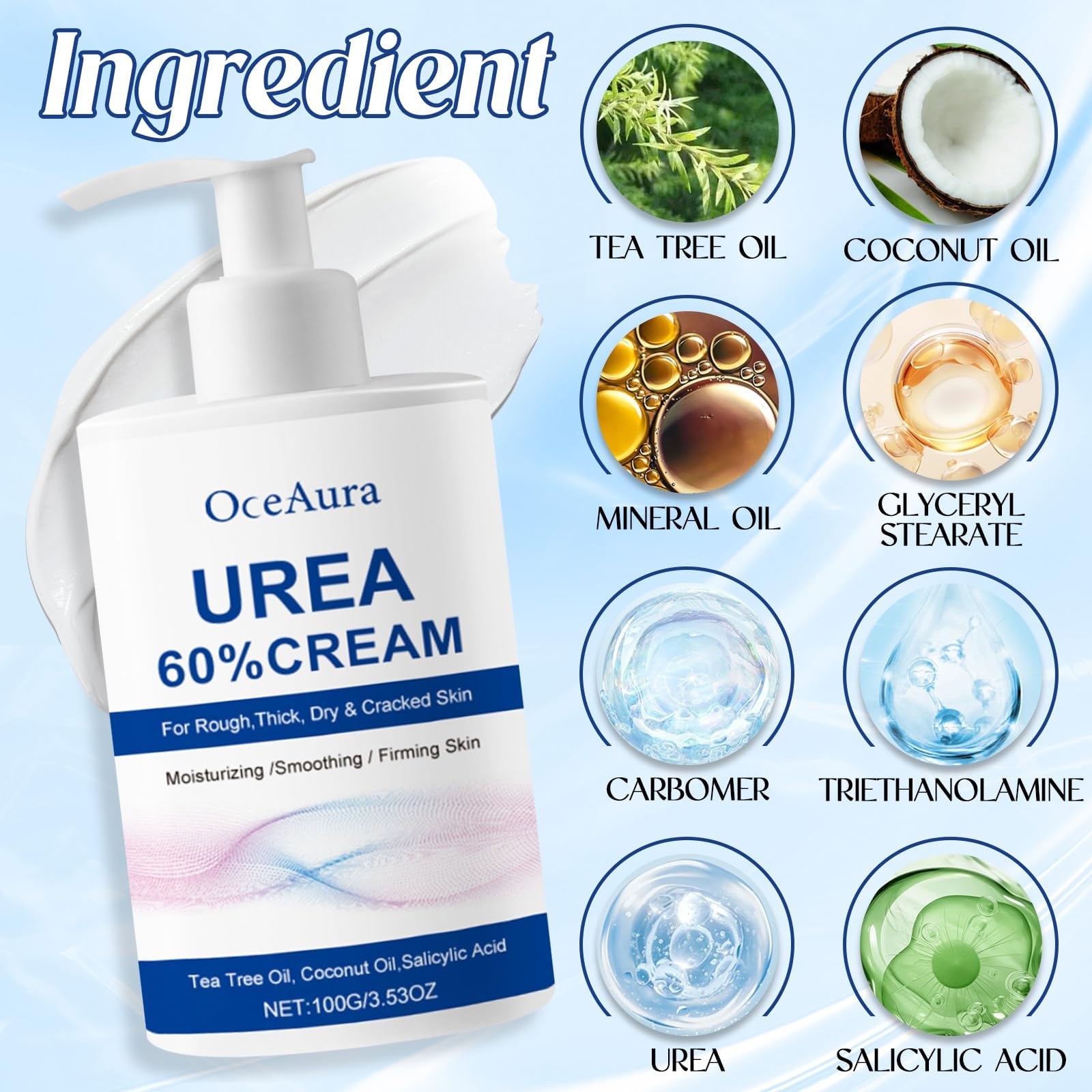 Crema Urea 2PCS, Urea Piedi, Piedi Arricchita con, Crema piedi secchi screpolati, per Mani, Talloni, Gomiti, Unghie e Ginocchia