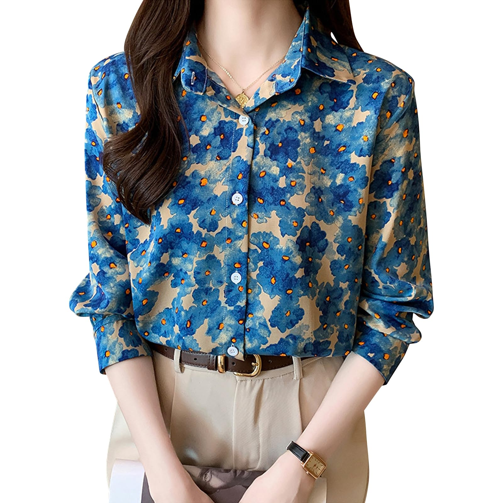 FIFILLES 花柄 シフォン 長袖シャツ FIFILLES 花柄 シフォン 長袖シャツ