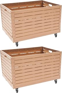 2PCS Collapsible Rolling Crate on Wheels,440lbs Capacity Foldable Bins with Removable 360° Rotation Wheels,Heavy Duty Plastic Furniture Moving Dolly Cart for Travel Shopping Luggage Office