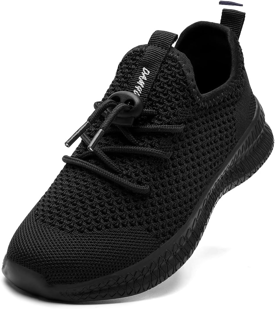 Kids Shoes Sneakers for Boys Girls Running Tennis Shoes Fashion Walking Athletic Unisex Lightweight Breathable Toddler Casual Shoes Black