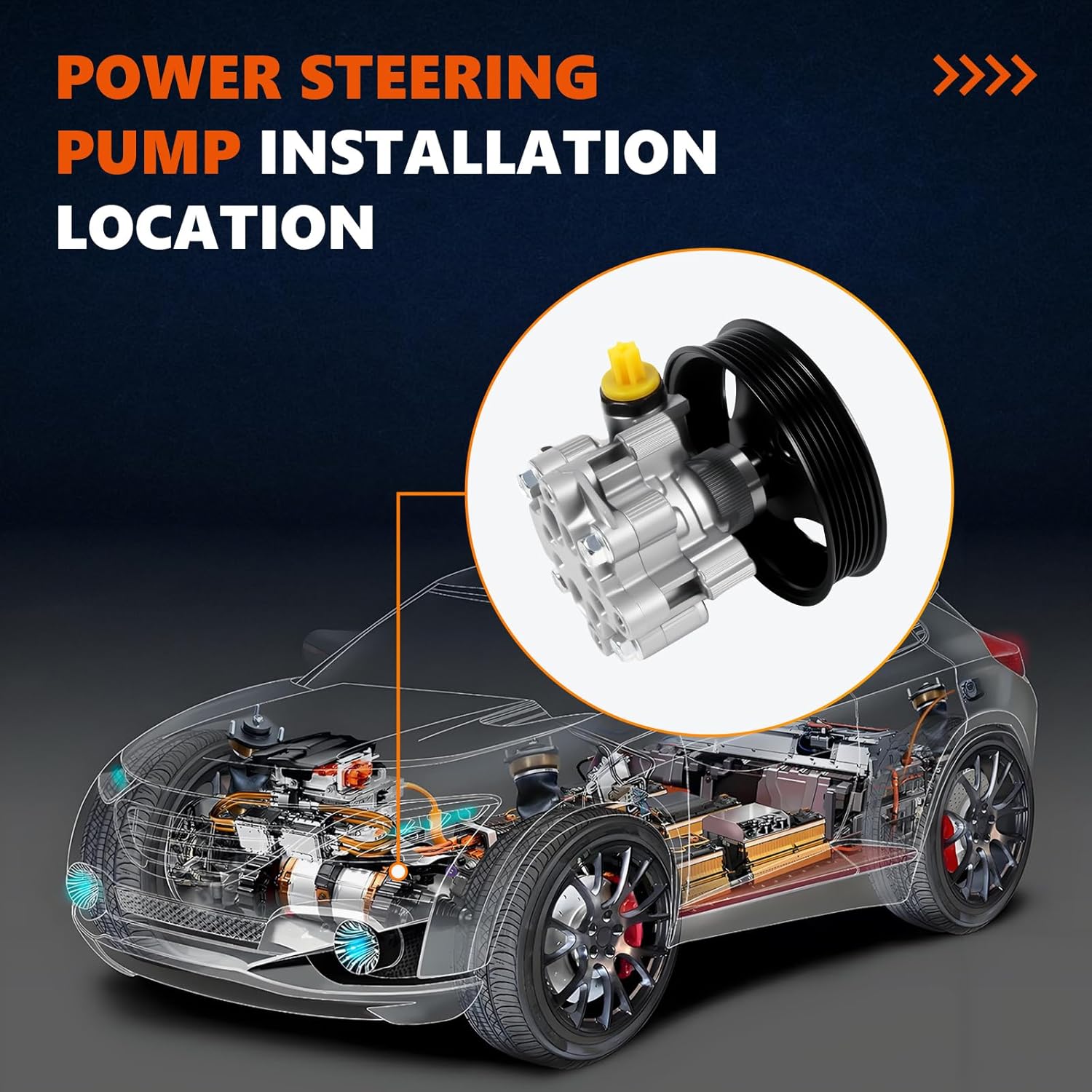 21-4075 Power Steering Pump with Pulley Fits for 2010 2011 2012 2013 2014 2015 2016 SRX 3.6L, OE-Quality Power Assist Pump, Replace OE 13505837 15938622