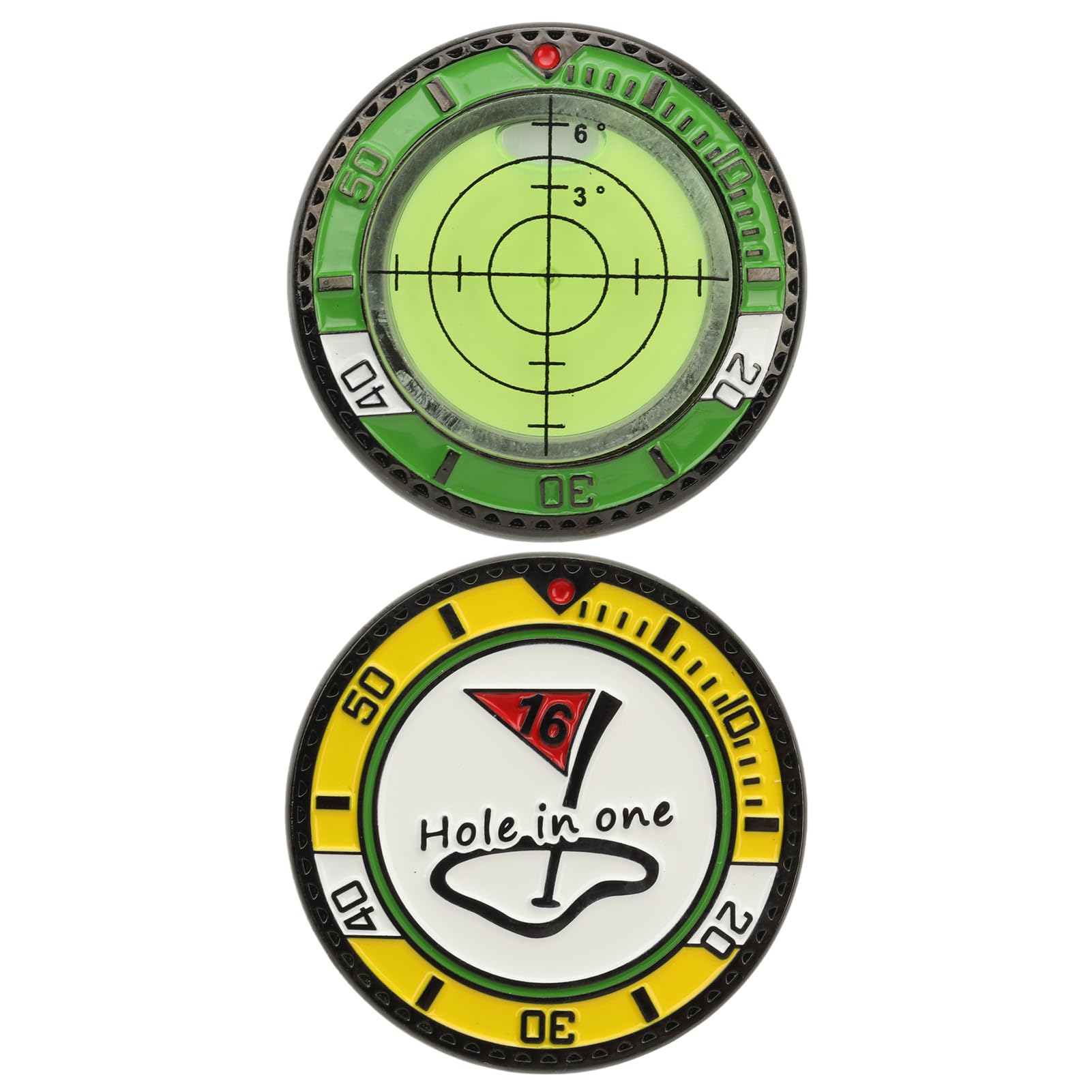 Golf Green Reader Dual Side Putting Aid Ball Marker con Nivel de Burbuja Accesorio Portátil Preciso para Burbuja Horizontal de Alta Precisión, Accesorios Putt Tool Hat Clip