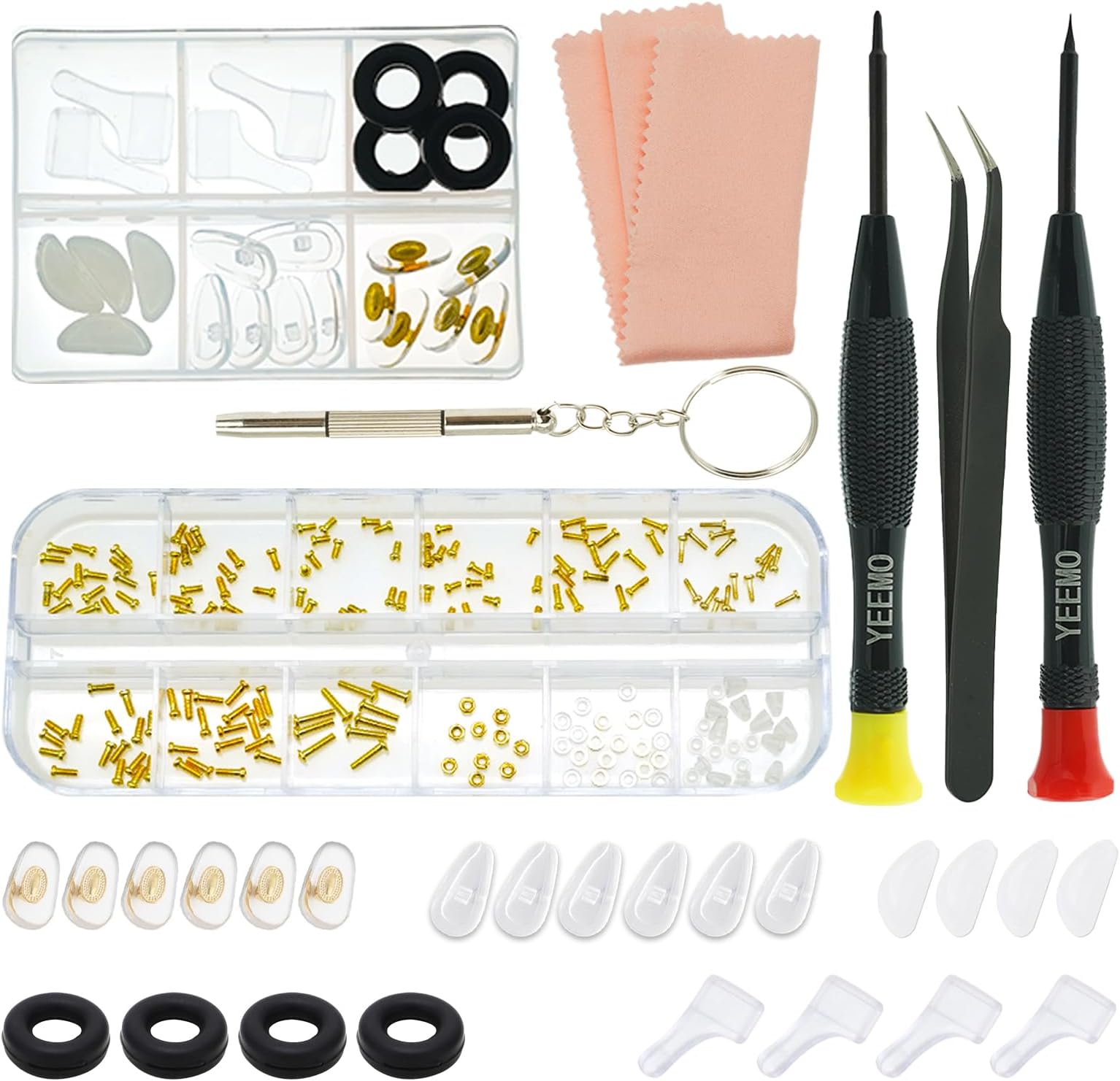 Eyeglass Repair Kit BAZQU 5 Pairs Nose Pads with Tiny