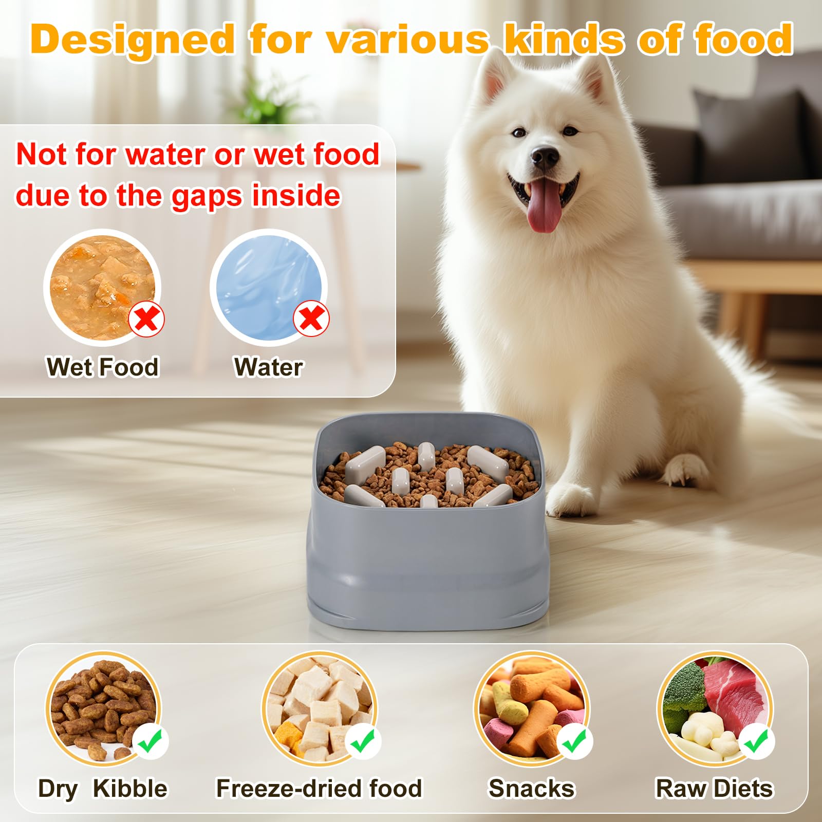 Sunhoo Tazones de alimentación lenta para perros de raza grande, rompecabezas para cachorros, cuenco de alimentación para laberinto, plato para perros pequeños y medianos, con bordes ajustables para