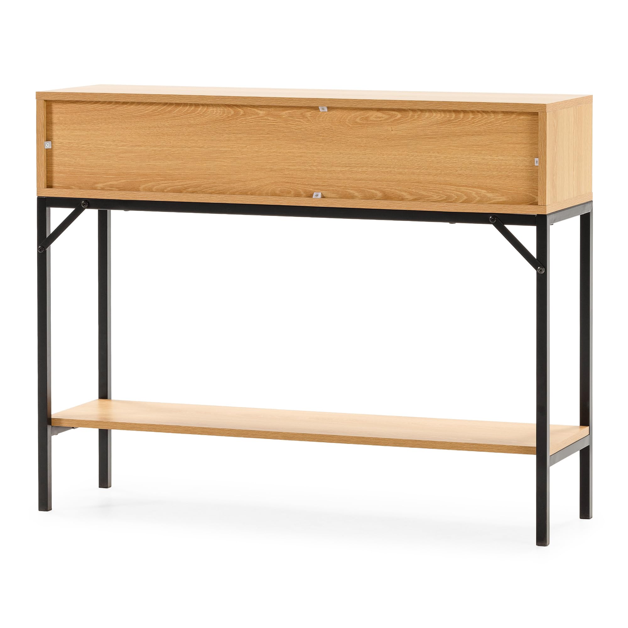 HOMN LIVING Consolle da ingresso Auri con 2 cassetti, colore rovere, 100 cm (larghezza) 30 cm (profondità) 80 cm (altezza)